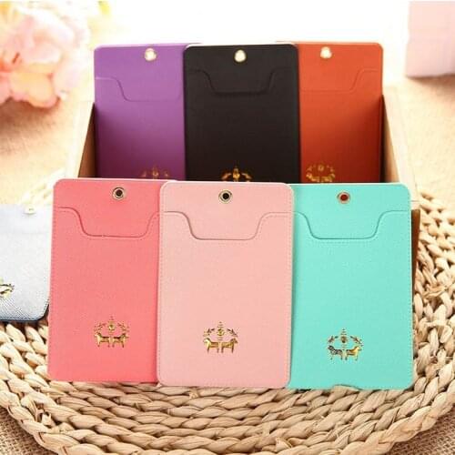 Pu document holder lanyard ID card ID card card card credit card bus card box office accessories cute and cute separate lanyard