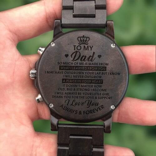 Luxury sports carved ebony sports watch to give dad the best gift, always the baby