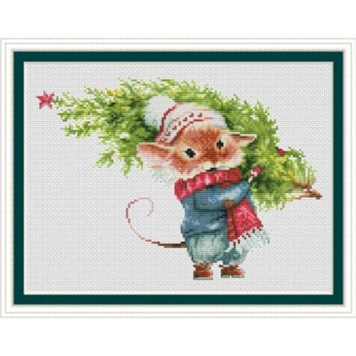 Christmas tree cartoon patterns counted cross stitch 11CT 14CT 18CT DIY Chinese Cross Stitch kits embroidery needlework Sets