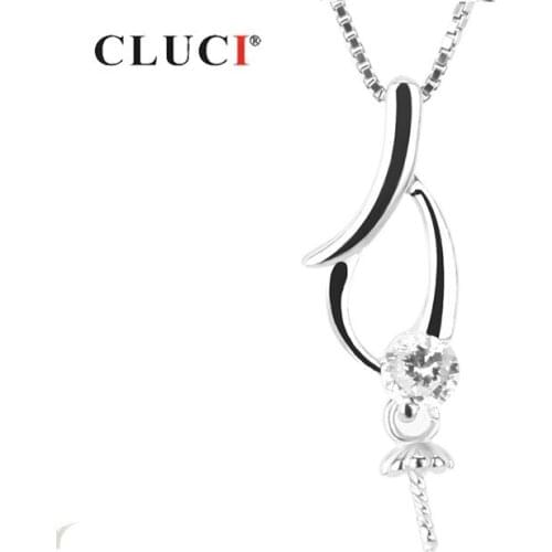 CLUCI Silver 925 Pendant Jewelry for Women Pearl Pendant Mounting 925 Sterling Silver Charms Pendant SP116SB