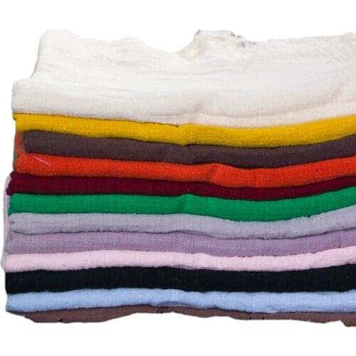 Width 53'' Chinese Style Slubby Cotton Linen Crepe Pleated Fabric By The Yard For Dress Sunscreen Silk Scarf Curtain Material