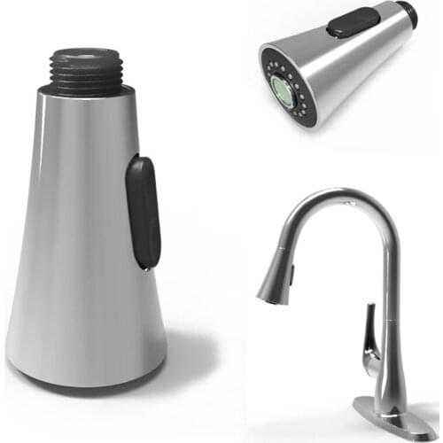 Modern Matte Brushed / Chrome Finished ABS Multi-functional Button Switch Kitchen Faucet Spout Pull Out Faucet Accessories