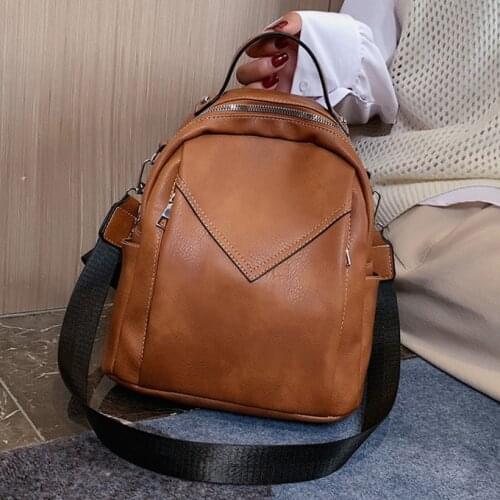 Vintage Women Backpack Small PU Leather School Bag Backpack for Teenager Girls Rucksack female travel Shoulder Bags Mochila Femi