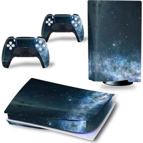 1 Set Starry Sky Style PVC Protective Cover Decal Skins For PS5 Standard Disc Edition Skin Sticker for PlayStation 5 Console & C