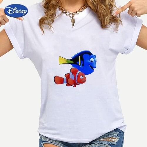 Disney Dory and Nemo Best Friends Forever Tshirt Summer Top Short Sleeve Fashion European Ropa Aesthetic Oversized T-Shirt Trend