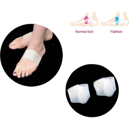 1 Pair Bandage Foot Care Reusable Silicone Gel Brace Relief Fasciitis Arch Support Orthotic Unisex Insoles Soft Massage