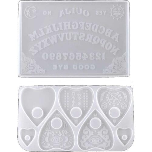 2Pcs Ouija- Board Planchette Resin Molds Gothic Ouija- Board Game Silicone Molds