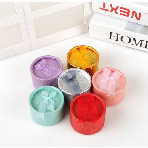 30pcs/lot Diameter Size 5.5cm Round Shaped 6 colors Paper Ring Box Jewelry Storage Wedding Rings box