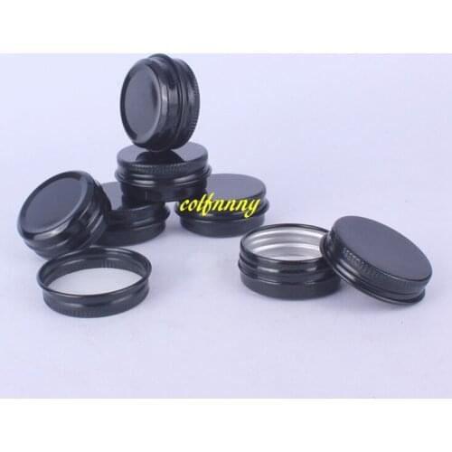 3000pcs/lot Fast shipping 15ml Aluminum Jar Lip Balm Pots 15g Empty Cosmetic Container black Tins box