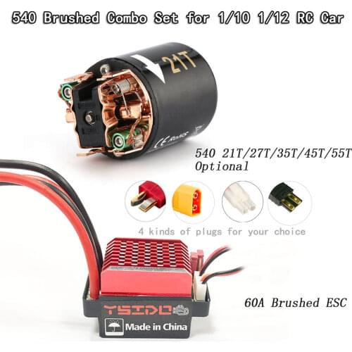 540 21T 27T 35T 45T 55T Brushed Motor 60A ESC for 1/10 1/12 RC Crawler Axial SCX10 AX103007 90046 Traxxas TRX4 D90 MST