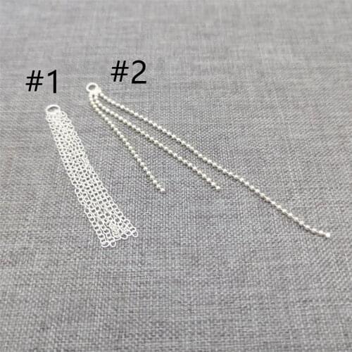 6pcs of 925 Sterling Silver Earring Threads Cable Bead Chain Ear Threader Drop