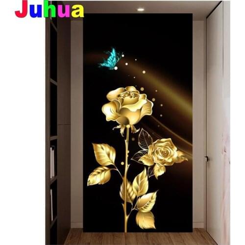 Golden Rose DIY Diamond Painting 5D diamond Stitch Mosaic butterfly flower Diamond embroidery gift floral Picture home decor