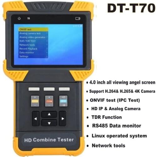 4"HD IP Analog Combine CCTV Tester 1080P TDR Camera Testing Analog Tester AC100-240V with UK Plug PTZ control Network tools ONVI
