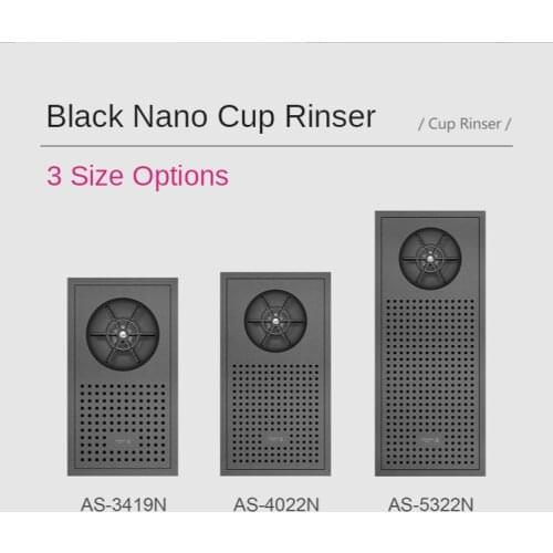 Asras 5322N Black Nano Cup Rinser Handmade Stainless Steel Glass Washer