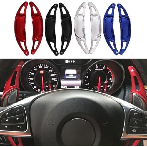 2pcs W176 A45 CLA45 C63 Aluminium Car Steering Wheel Shift Paddle Shifter Extension Car For Mercedes For Benz For AMG 2015-2019