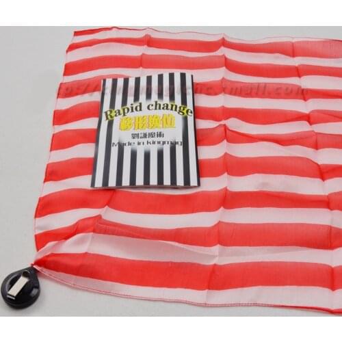 Free Shipping! Stripe Flip(45*45cm),Rapid Change Silk -Silk Magic Trick,Accessories,fire,mentalism,stage,close up,comedy