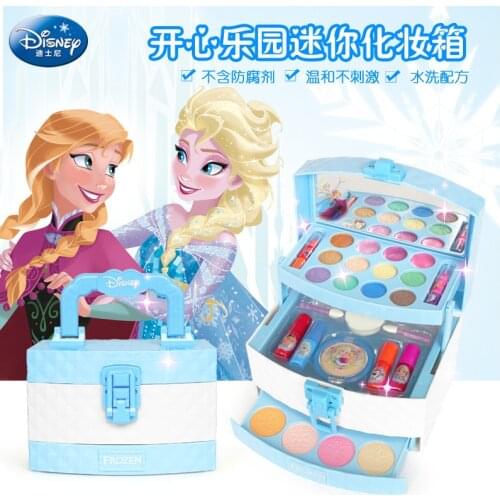 Disney girls frozen suitcase Cosmetics Toys kids Make-up Set Cosmetic Toys Accessories Makeup For Girl gift