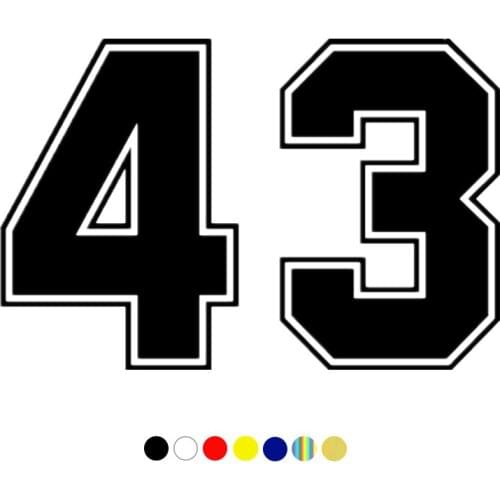 CS-10161# Funny Vinyl Decal Number 43 Car Sticker Waterproof Auto Decors on Truck Bumper Rear Window