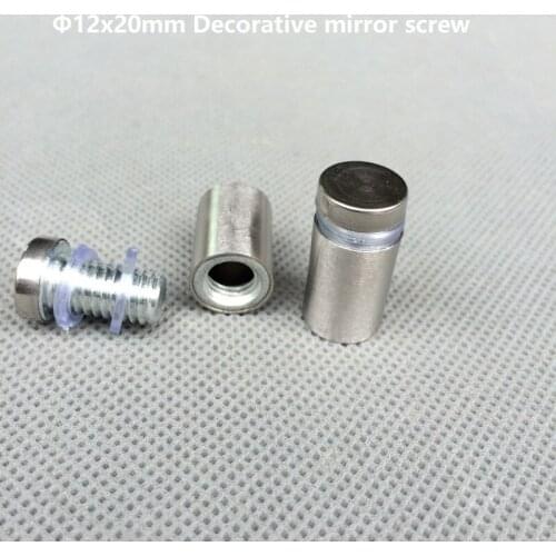 1000pcs/lot Dia.12x20mm Stainless Steel Decorative Mirror Screw Cap Screw Covers fastening for glass and mirrors