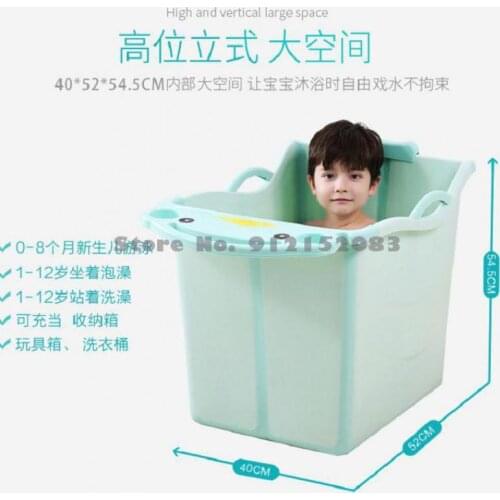 Baby Foldable Bathtub Childrens Bathtub Large Family Sittable Baby Bathtub Bath Tub Swimming Bucket Children