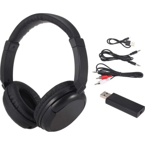 FM Wireless Headphones Over-Ear Music Earphones AUX Transmitter 3.5mm Wired Headset w/ Mic FM Radio for TV PC Phones MP3 Player