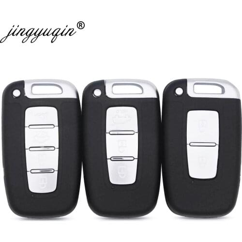 Jinyuqin 2/3/4 Button Smart Remote Key Shell for Hyundai IX35 Genesis Coupe Sonata Elantra Veloster HY15 HY15R TOY40 Uncut Blade