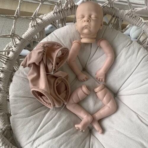 16" Reborns Doll Kit Unpainted Baby DIY Doll with Head Full Limbs & Body Cloth