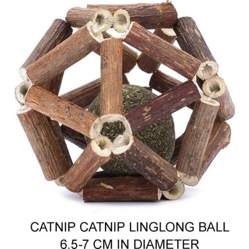 Catnip Ball Cat Toys Interactive Kitten Cleaning Teeth Healthy Catnip Wooden Balls Pet Supplies Accessories