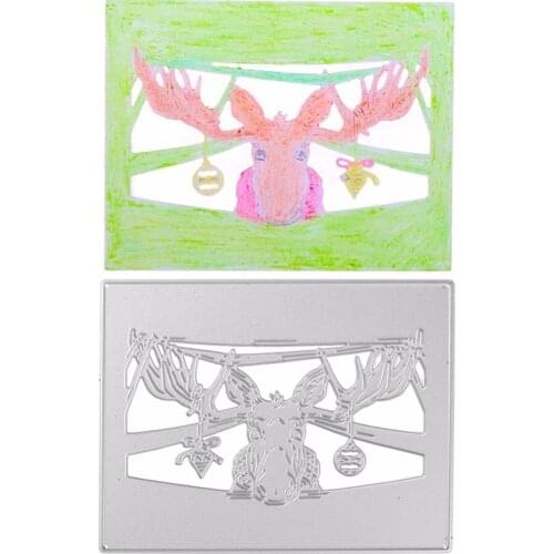 Christmas Reindeer in the Fence Metal Cutting Dies New 2019 Stencils for DIY Scrapbooking DIY Paper Cards Craft Making Decoratio