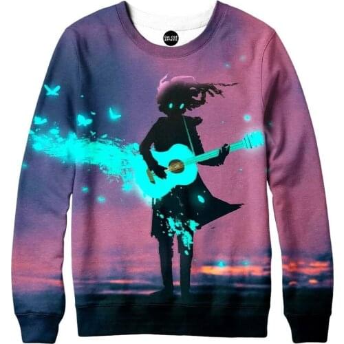 POWER OF MUSIC Sweatshirt 3D Print Long Sleeve Fashion Casual Oversized Hoodie Hip Hop Streetwear Pullover