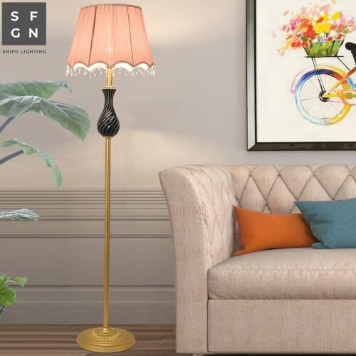 American style floor lamp modern Fabric Lampshade standing Lamp E27 LED floor lamps for living room study bedside office