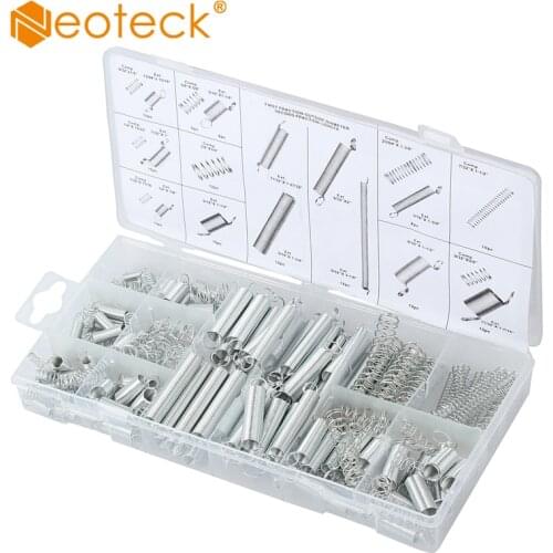 Neoteck 200 Pieces Spring Assortment Zinc Plated Spring Steel Extension Compression