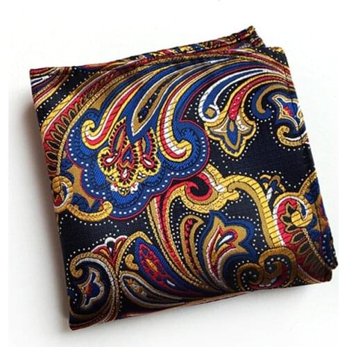 23 Style New Classic Paisley Cashew Floral Men Silk Satin Pocket Square Hanky Jacquard Woven Classic Wedding Party Handkerchief