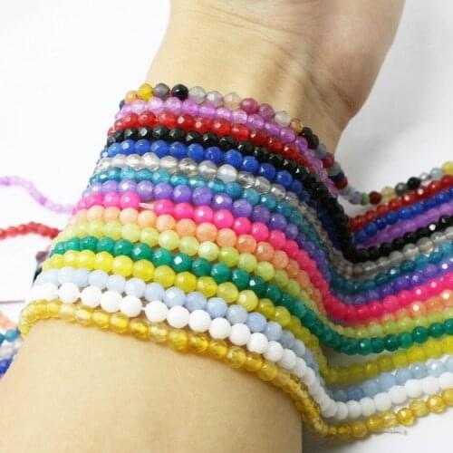 New Arrivals 4mm 85pcs Natural Faceted Beads Bright Colors Loose Spacer Beads For Women Jewelry making BTB746-01