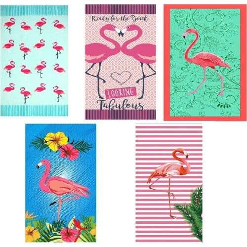 Newest Flamingo Bath Towel Microfiber Printing Activity Beach Towel Hair Soft Water 70*140 cm