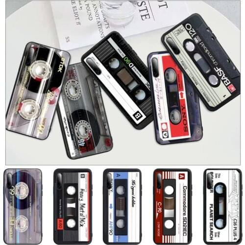 Hot Classical Old Cassette Tape Black Matte Mobile Phone Case For Huawei P9 P10 P20 P30 P40 Lite Pro P Smart 2019 2020 Cover