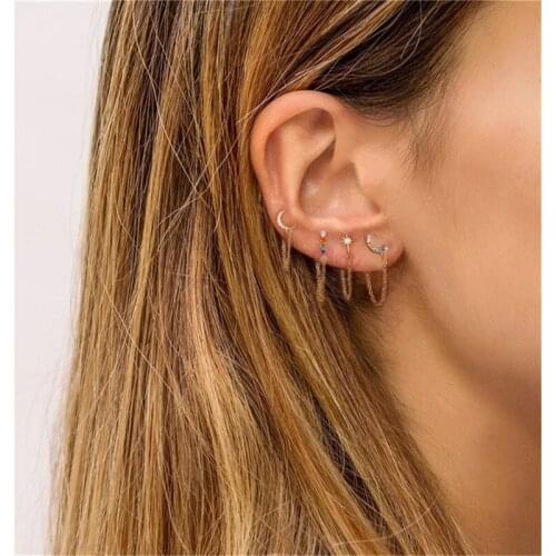 GorGor Drop Earrings Women 925 Sterling Originality Tassel Colorful Zircon Gold Plated Creative Temperament Jewelry 60200990505C