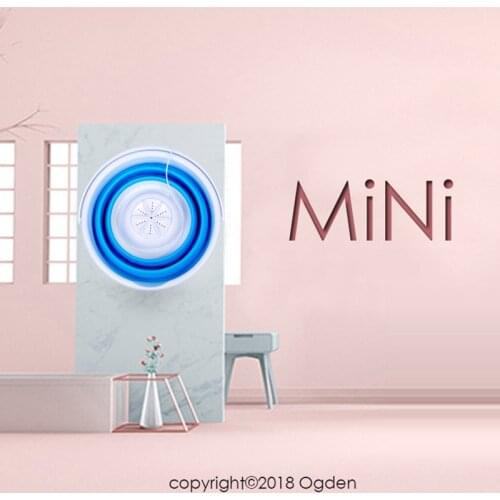 Mini Folding Laundry Tub Washing Machine Portable Ultrasonic Turbine Folding Washing Machine Bucket Shape Laundry Clothes Washer