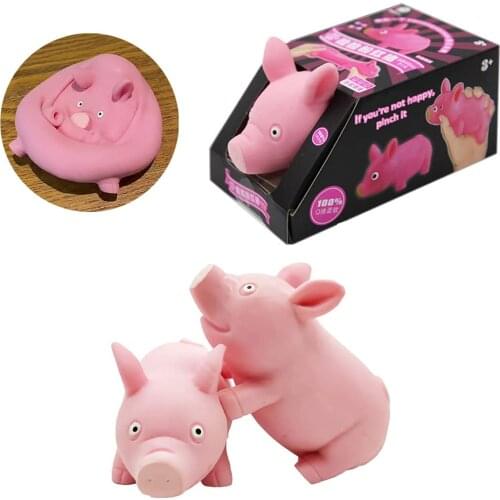 Squishy Stress Relief Pig Elasticity Squeeze Unzip Toy Squishes Sensory Fidget Toys for Kids and Adults