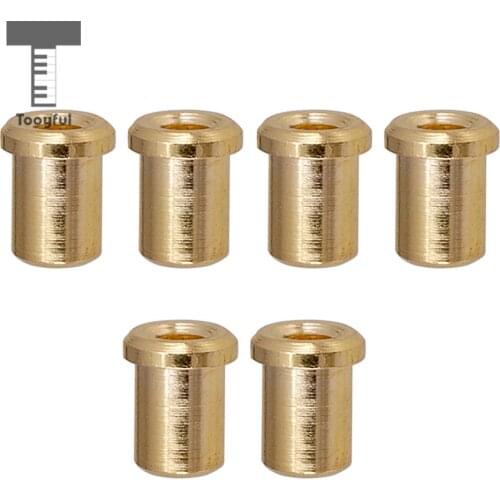 Tooyful Electric Guitar Bridge String Thru Body Mounting Ferrules Bushing Accessory Gold