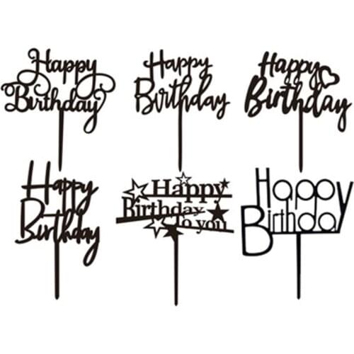 Happy Birthday Cake Topper Creative Dessert Letter Cake Decorations Children Kids Baby Boy Girl Adult Party Decoration Supplies