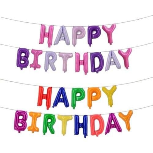 Balloon Imitation Beauty Thin Version Rose Gold Letter Balloon Set 16 Inch Happy Birthday Letter Aluminum Foil Balloon