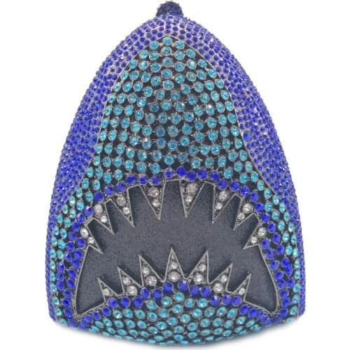 Female Shark Stone Crystal Clutch Purse Evening Bags Clutches Bags Womens Wedding Party Diamond Minaudiere Handbags Purses Red