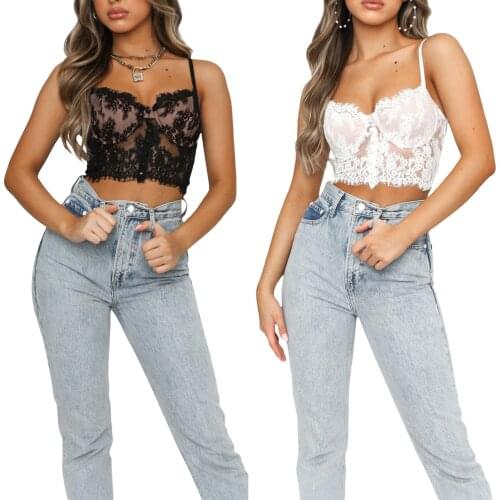 Women’s Sexy Perspective Lace Bra Fashion Solid Color Backless Suspender Body Shaping Lingerie Lace camisole For Summer Vocation