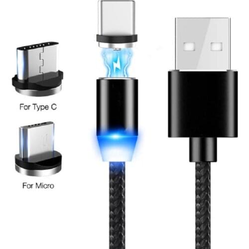 1m 1.5m 2m USB Magnetic Charging Cable for Micro Type-C Charging for Huawei Xiaomi Redmi Samsung Android Mobile Phone Cord Wire