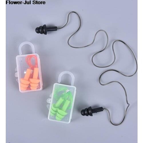 1Pair Anti-Noise Earplugs Nose Clip Case Protective Waterproof Protection Ear Plug Silicone Swim Dive Supplies security protect