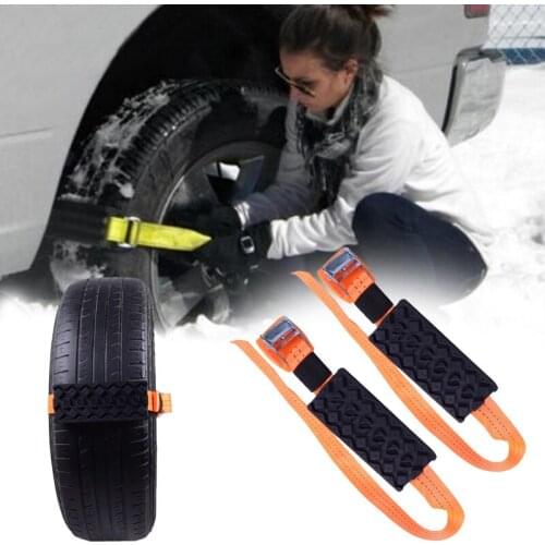 2Pcs Tire Wheel Chain Anti-slip Emergency Snow Chains For Ice/Snow/Mud/Sand Road Safe Driving Truck SUV Auto Car Accessories