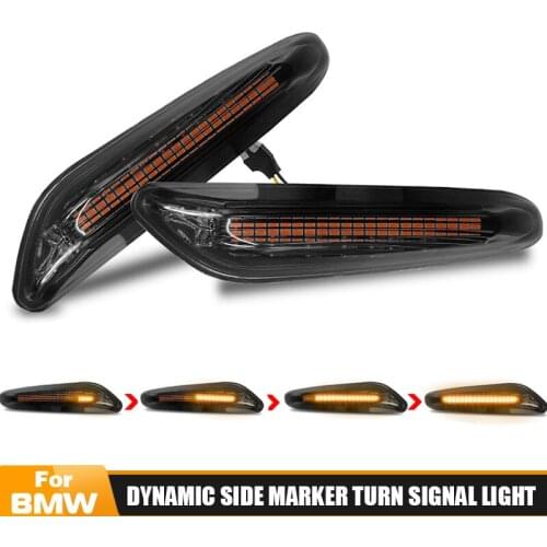 2pcs t10 led w5w Car Turn Signal Lights Indicator Blinker Lamp Flowing Water Signal Lamp Side Marker For BMW E81 E82 E87 E88 E90