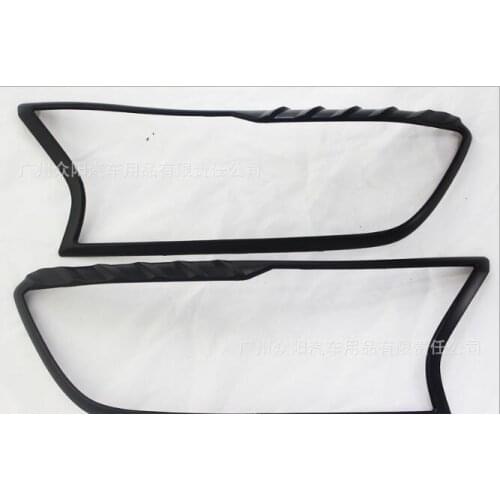 2015-2018 For Ford Ranger ABS Black Headlight Covers Surrounds Trim Suitable for Ford Ranger T7 Pickup Lamp Hoods