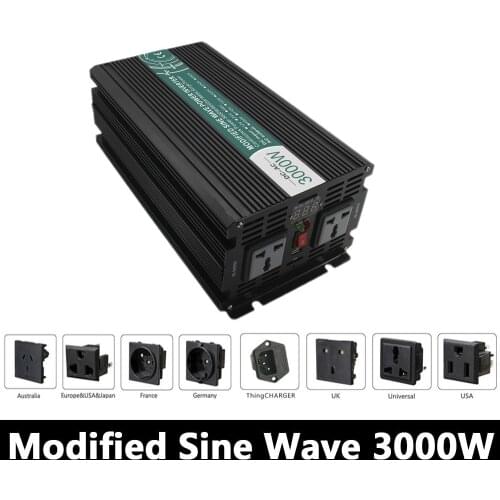 3000W Modified Sine Wave Inverter,DC 12V/24V/48V To AC 110V/220V,off Grid Solar Power Inverter,voltage converter work Battery
